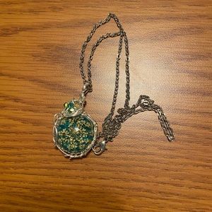 Wrapped Resin Flower Necklace